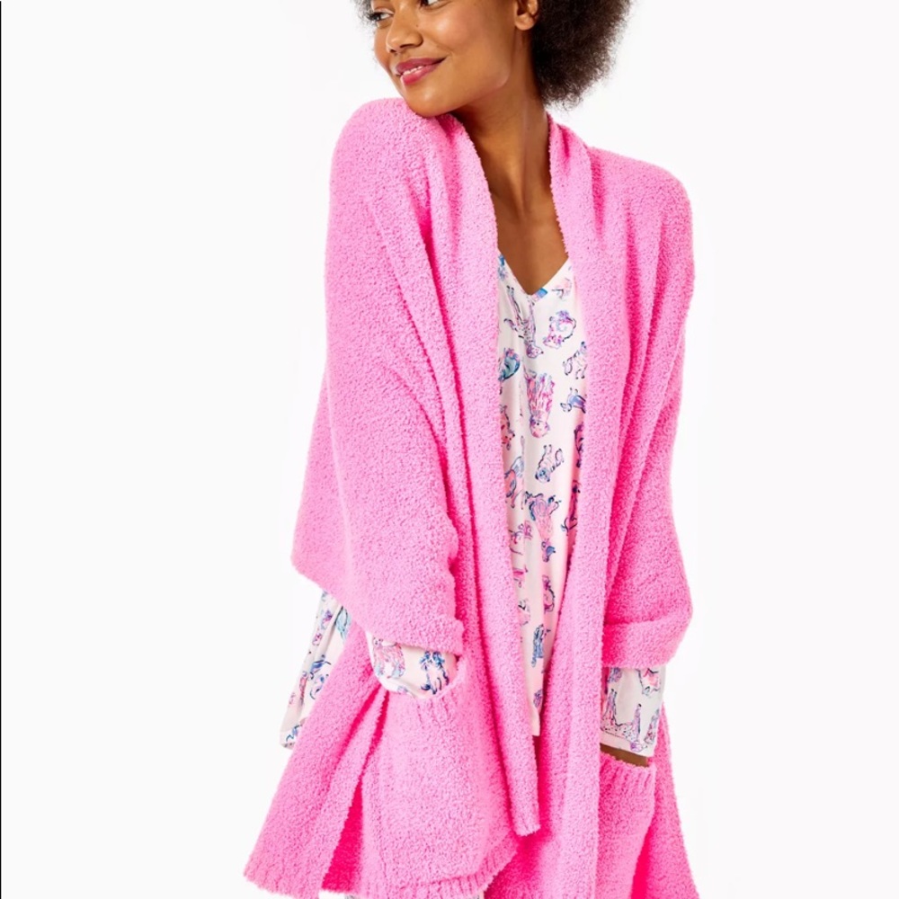 Lilly Pulitzer pink cockatoo wrap pockets new/tags